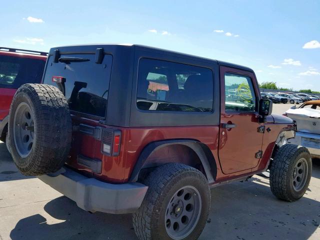 1J4FA241X8L651467 - 2008 JEEP WRANGLER X MAROON photo 4