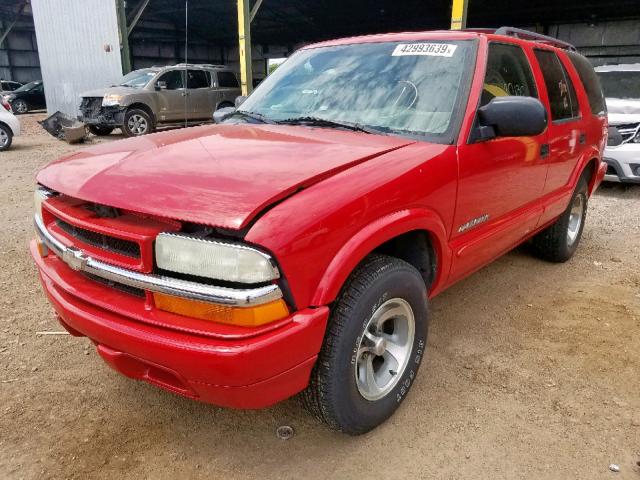 1GNCS13X54K131903 - 2004 CHEVROLET BLAZER RED photo 2