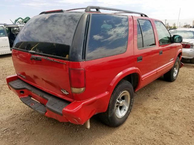 1GNCS13X54K131903 - 2004 CHEVROLET BLAZER RED photo 4