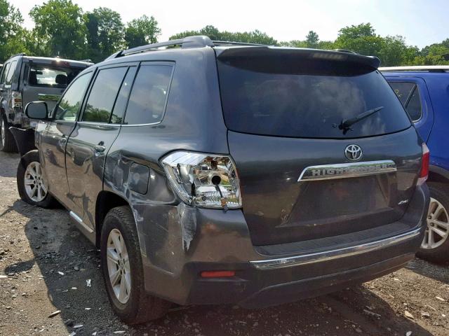 5TDBK3EH0BS043904 - 2011 TOYOTA HIGHLANDER GRAY photo 3