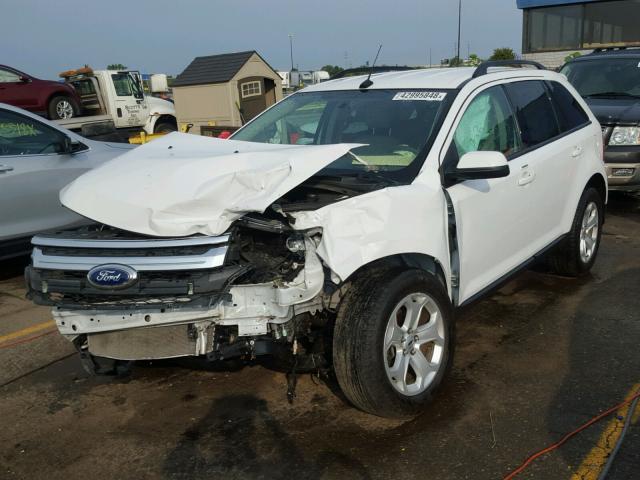 2FMDK3JC6EBA45595 - 2014 FORD EDGE SEL WHITE photo 2