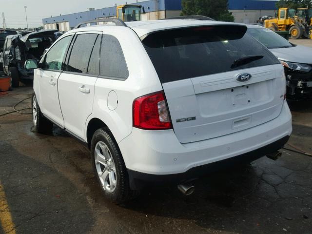 2FMDK3JC6EBA45595 - 2014 FORD EDGE SEL WHITE photo 3