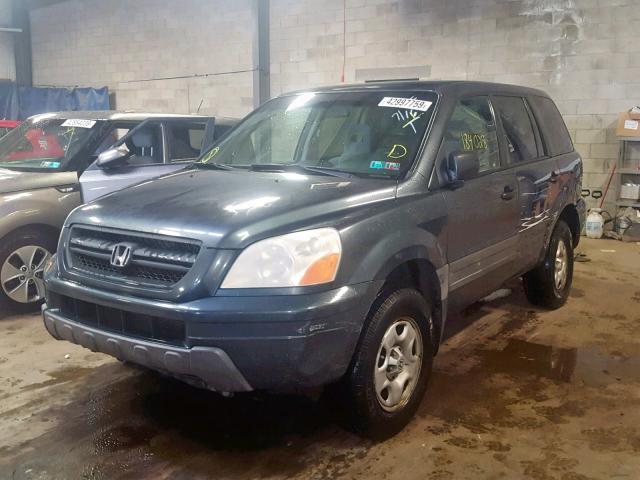 2HKYF18175H559060 - 2005 HONDA PILOT LX GRAY photo 2