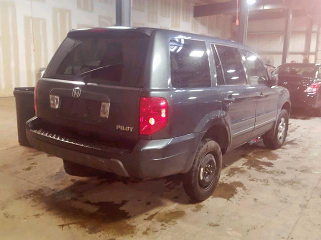 2HKYF18175H559060 - 2005 HONDA PILOT LX GRAY photo 4