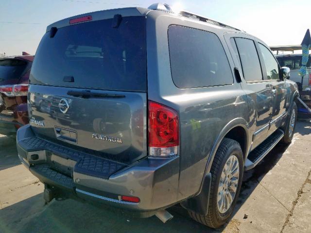 5N1AA0NE6FN621076 - 2015 NISSAN ARMADA PLA GRAY photo 4