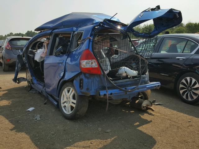 JHMGD38628S004904 - 2008 HONDA FIT SPORT BLUE photo 3