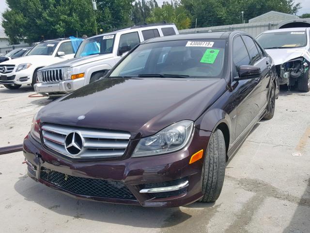 WDDGF4HB1CA607393 - 2012 MERCEDES-BENZ C 250 BROWN photo 2