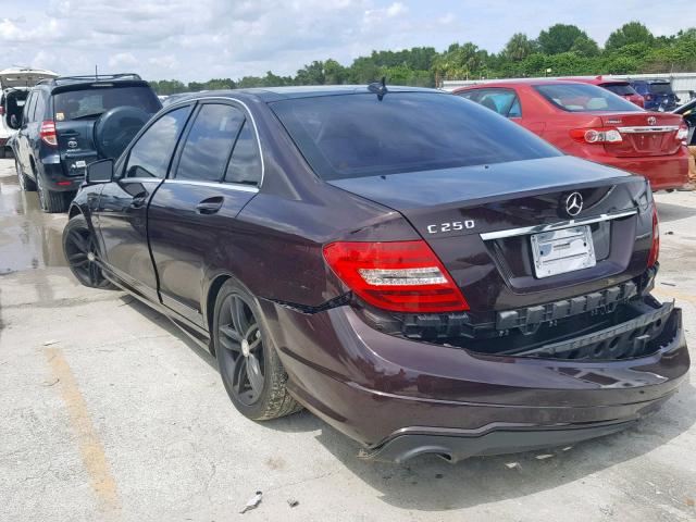 WDDGF4HB1CA607393 - 2012 MERCEDES-BENZ C 250 BROWN photo 3