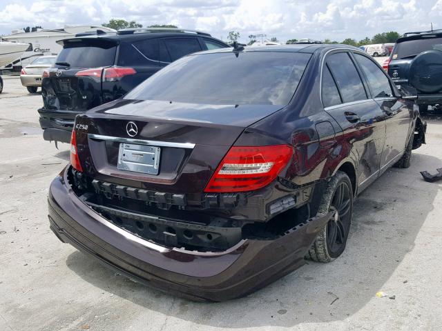 WDDGF4HB1CA607393 - 2012 MERCEDES-BENZ C 250 BROWN photo 4