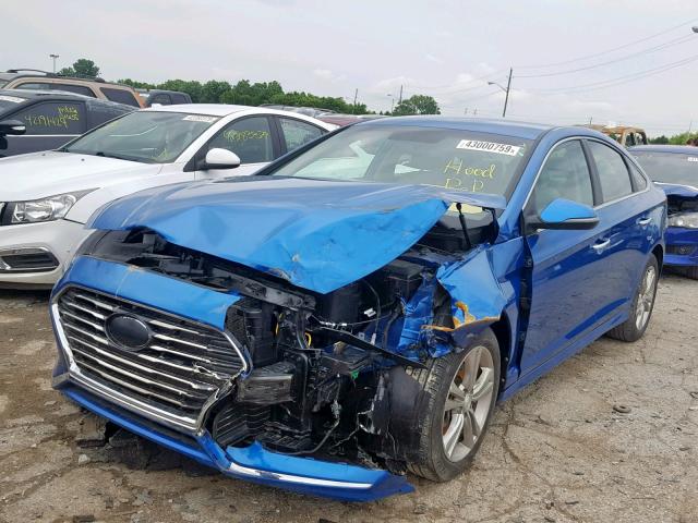 5NPE34AF8JH666616 - 2018 HYUNDAI SONATA SPO BLUE photo 2