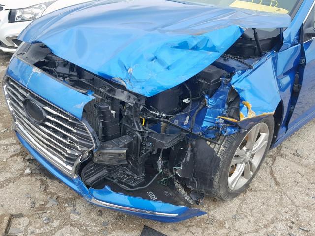 5NPE34AF8JH666616 - 2018 HYUNDAI SONATA SPO BLUE photo 9