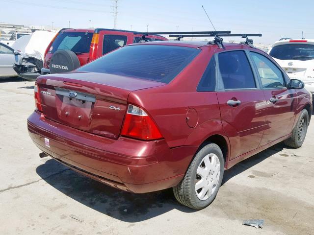 1FAFP34N26W244743 - 2006 FORD FOCUS ZX4 BURGUNDY photo 4