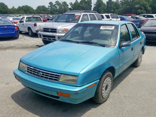 1P3AP28K9RN231786 - 1994 PLYMOUTH SUNDANCE TEAL photo 2