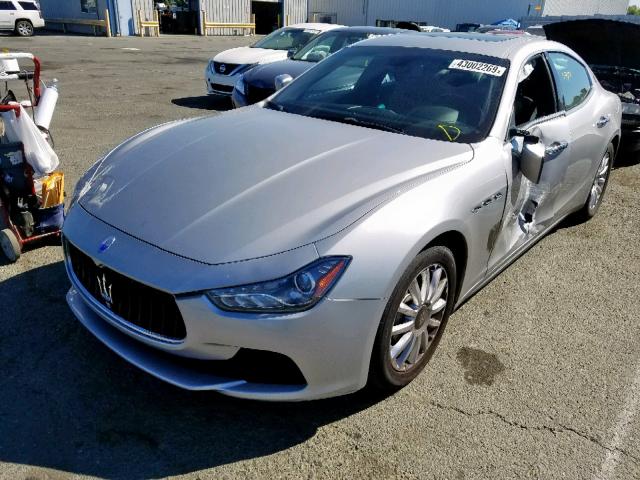 ZAM57XSA3E1088734 - 2014 MASERATI GHIBLI SILVER photo 2