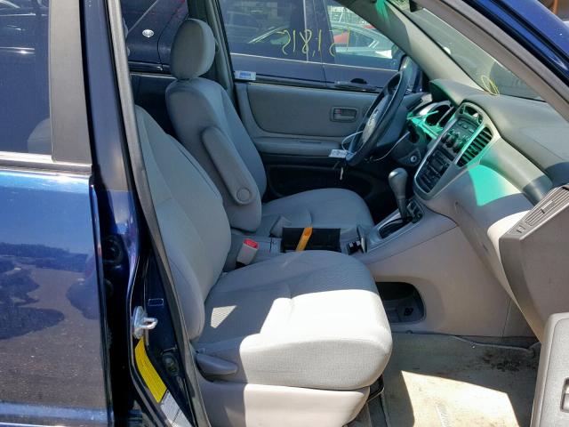 JTEEP21A670195130 - 2007 TOYOTA HIGHLANDER BLUE photo 5