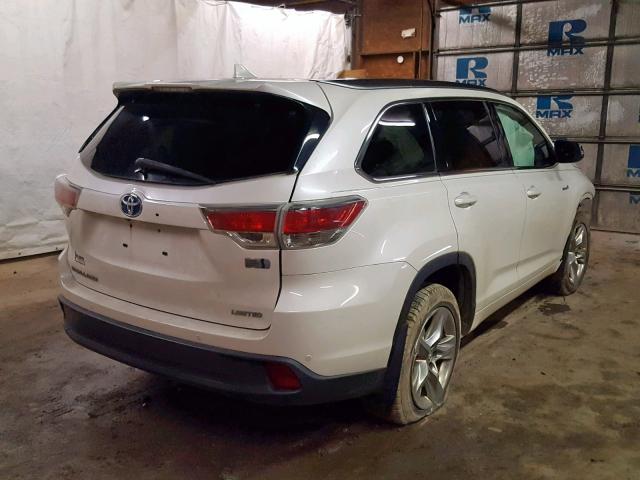 5TDDCRFH6FS009754 - 2015 TOYOTA HIGHLANDER WHITE photo 4