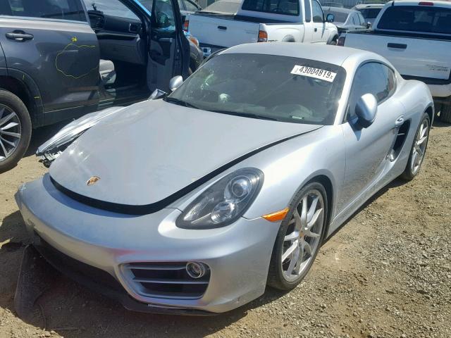 WP0AA2A8XEK174624 - 2014 PORSCHE CAYMAN SILVER photo 2