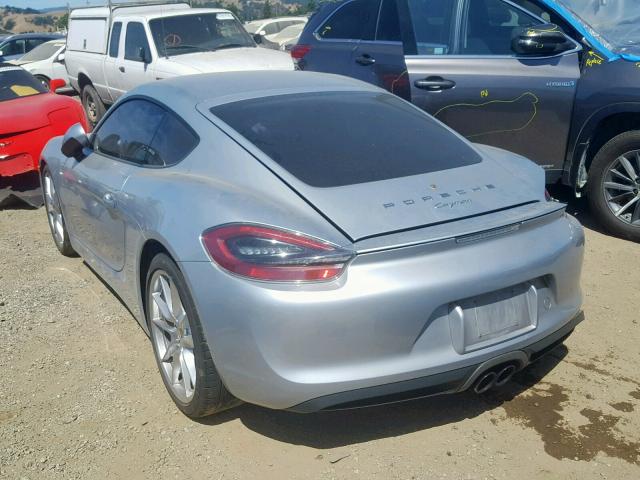 WP0AA2A8XEK174624 - 2014 PORSCHE CAYMAN SILVER photo 3