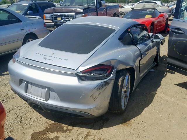 WP0AA2A8XEK174624 - 2014 PORSCHE CAYMAN SILVER photo 4