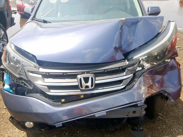 2HKRM4H74DH619598 - 2013 HONDA CR-V EXL BLUE photo 7