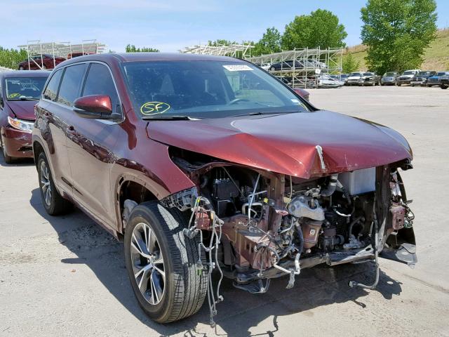 5TDZZRFHXHS232287 - 2017 TOYOTA HIGHLANDER MAROON photo 1