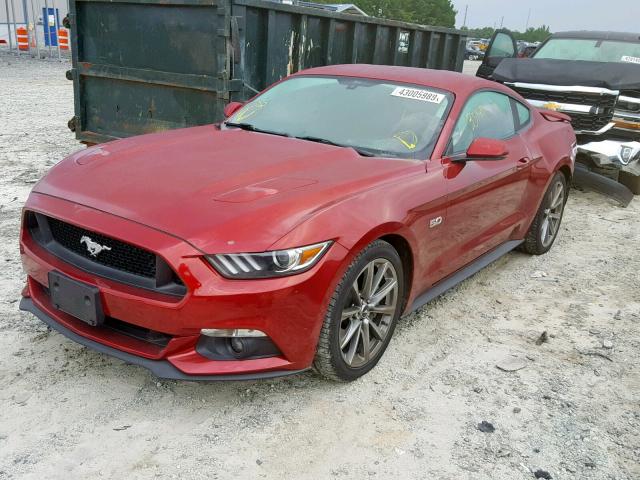 1FA6P8CF4F5398867 - 2015 FORD MUSTANG GT RED photo 2