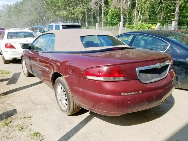 1C3EL55U91N637872 - 2001 CHRYSLER SEBRING LX RED photo 3