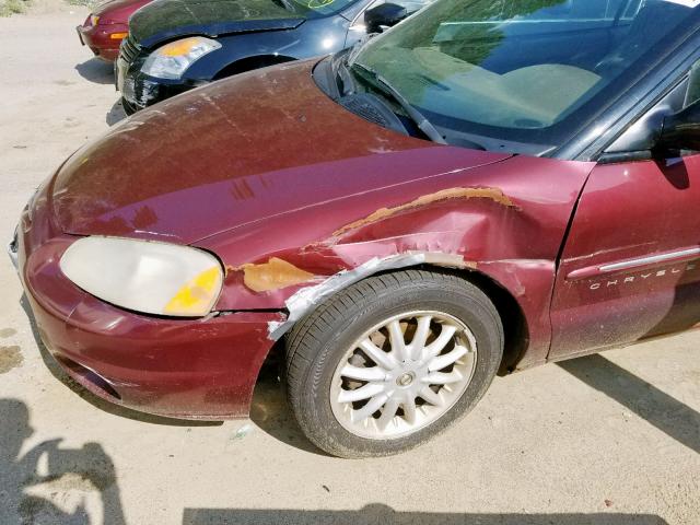 1C3EL55U91N637872 - 2001 CHRYSLER SEBRING LX RED photo 9