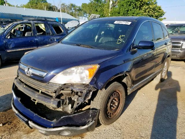 JHLRE38777C034721 - 2007 HONDA CR-V EXL BLUE photo 2