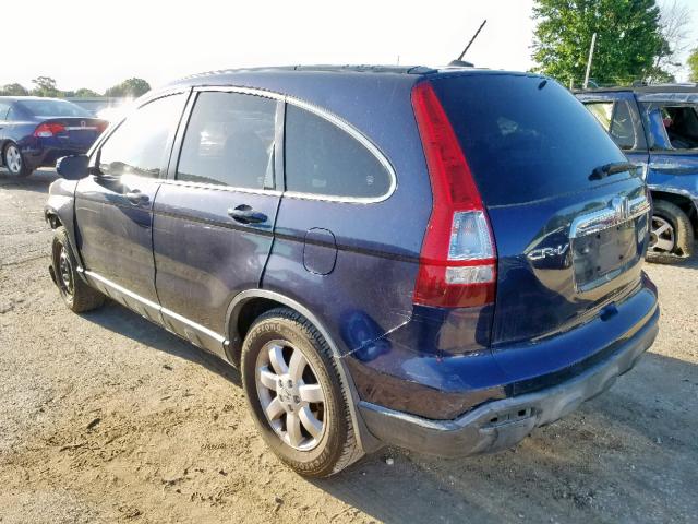 JHLRE38777C034721 - 2007 HONDA CR-V EXL BLUE photo 3