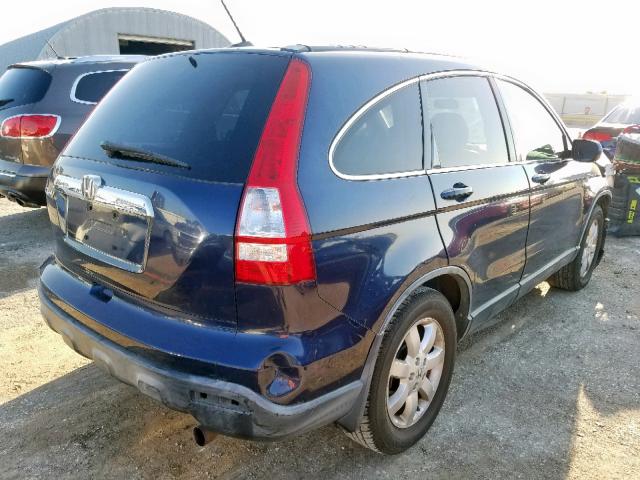 JHLRE38777C034721 - 2007 HONDA CR-V EXL BLUE photo 4