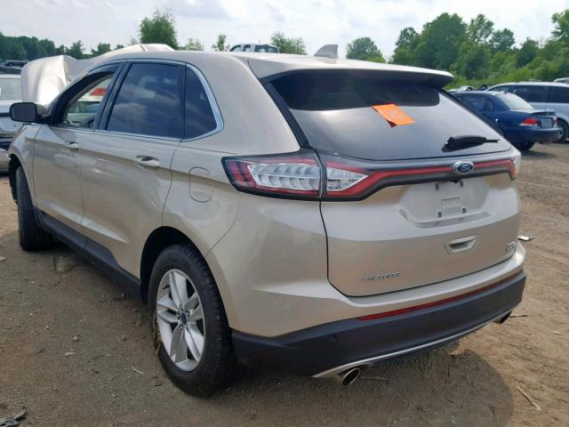 2FMPK4J93HBB36108 - 2017 FORD EDGE SEL TAN photo 3