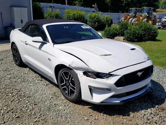 1FATP8FF1K5140475 - 2019 FORD MUSTANG GT WHITE photo 1