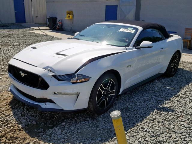 1FATP8FF1K5140475 - 2019 FORD MUSTANG GT WHITE photo 2