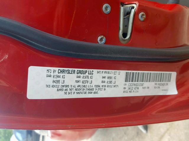 1C3CDFBA3DD123367 - 2013 DODGE DART SXT RED photo 10