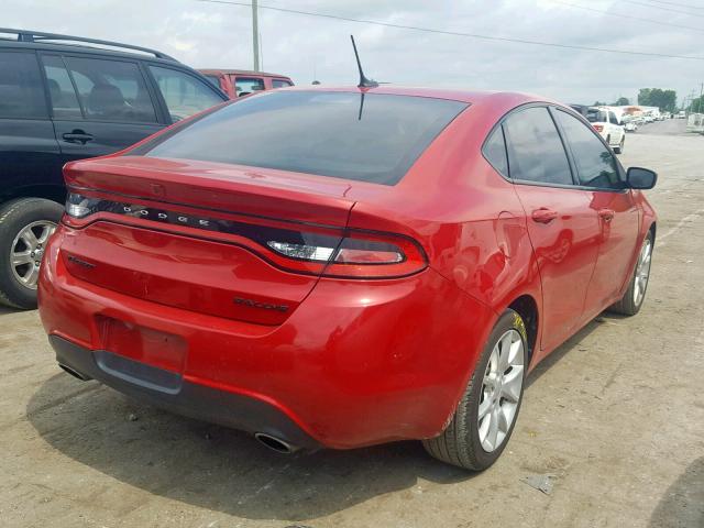 1C3CDFBA3DD123367 - 2013 DODGE DART SXT RED photo 4