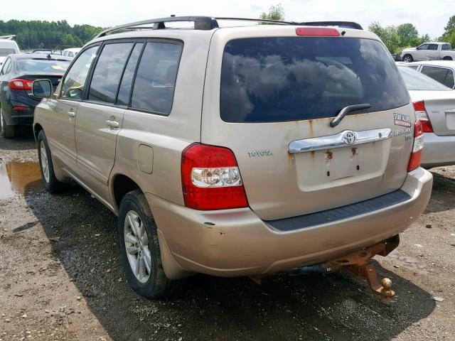 JTEDW21A660006618 - 2006 TOYOTA HIGHLANDER TAN photo 3