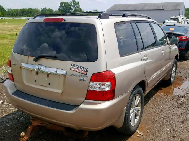 JTEDW21A660006618 - 2006 TOYOTA HIGHLANDER TAN photo 4