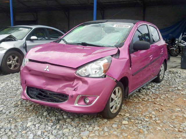 ML32A4HJ7EH021630 - 2014 MITSUBISHI MIRAGE ES PURPLE photo 2