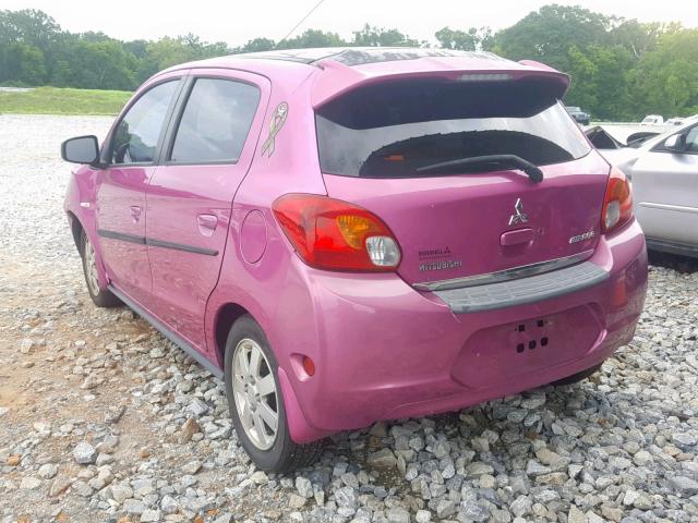 ML32A4HJ7EH021630 - 2014 MITSUBISHI MIRAGE ES PURPLE photo 3