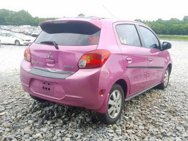 ML32A4HJ7EH021630 - 2014 MITSUBISHI MIRAGE ES PURPLE photo 4