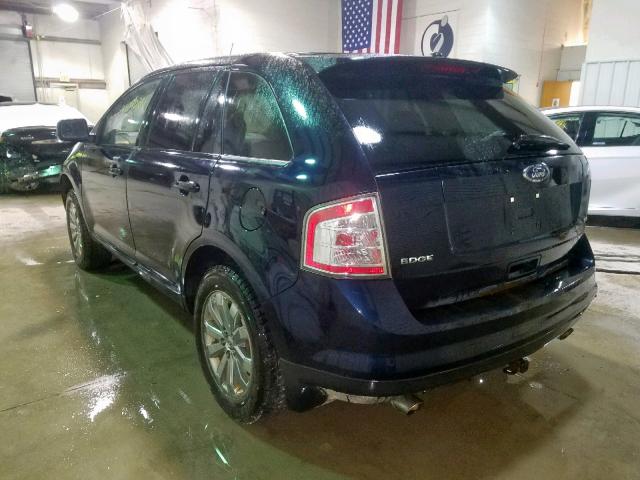 2FMDK38C58BA16681 - 2008 FORD EDGE SEL BLUE photo 3