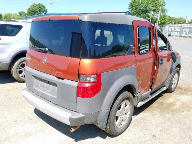 5J6YH17544L013223 - 2004 HONDA ELEMENT EX ORANGE photo 4