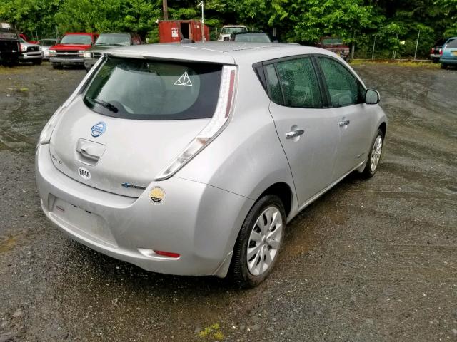 1N4BZ0CP9HC300773 - 2017 NISSAN LEAF S SILVER photo 4