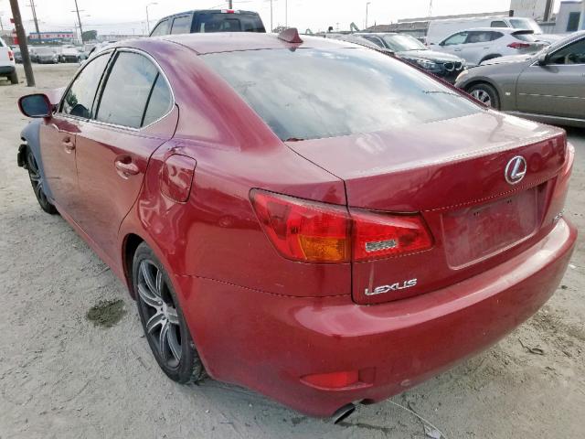 JTHBE262475012534 - 2007 LEXUS IS 350 BURGUNDY photo 3