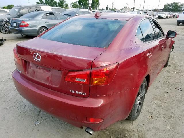 JTHBE262475012534 - 2007 LEXUS IS 350 BURGUNDY photo 4