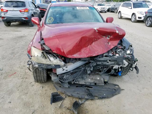 JTHBE262475012534 - 2007 LEXUS IS 350 BURGUNDY photo 9