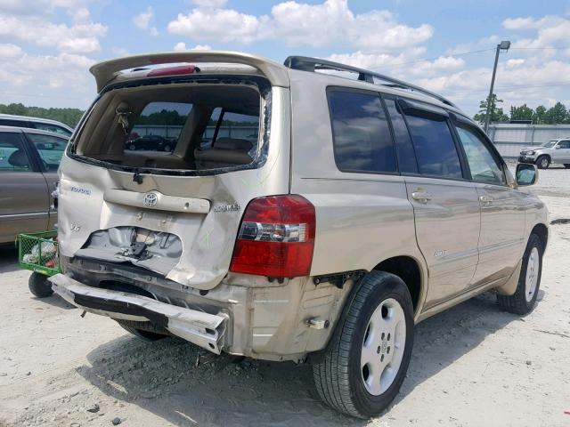 JTEDP21A260114599 - 2006 TOYOTA HIGHLANDER GOLD photo 4