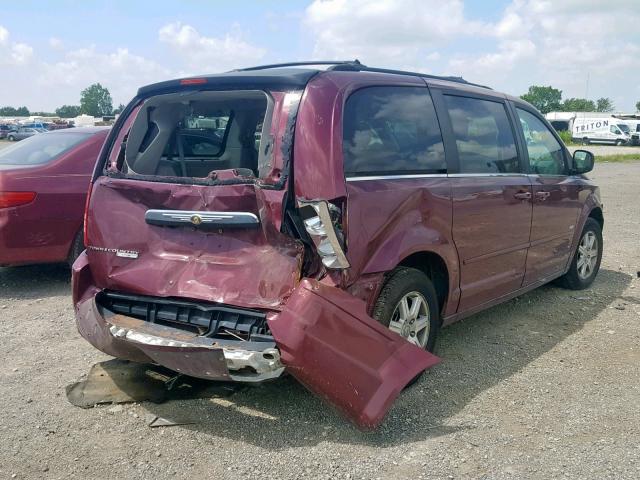 2A8HR54P38R823786 - 2008 CHRYSLER TOWN & COU MAROON photo 4