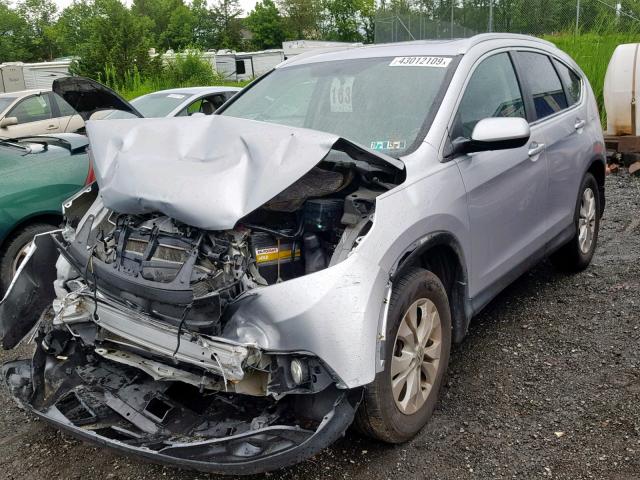 2HKRM4H7XEH712935 - 2014 HONDA CR-V EXL SILVER photo 2